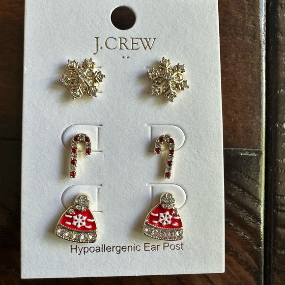J.Crew NWT Holiday Stud Earrings Set of Three - Picture 7 of 7